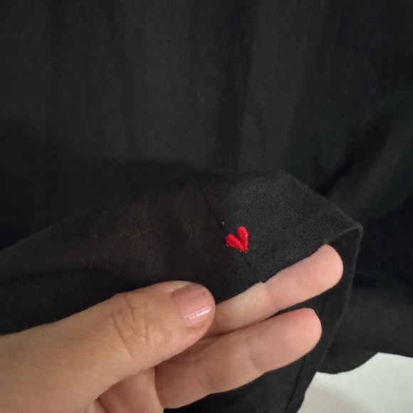 Kaveri‎ Embroidered Linen Black Dress With Floral Sz M - Picture 10 of 10